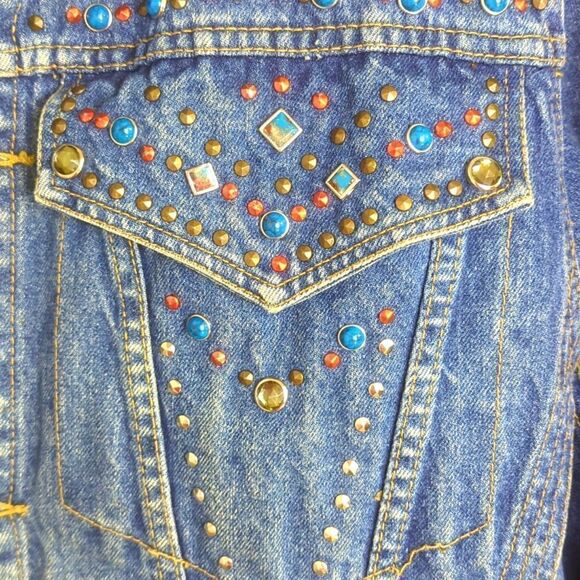 Freego Vintage Western Oversized Jacket with Studs and Rhinestones M - Picture 5 of 9